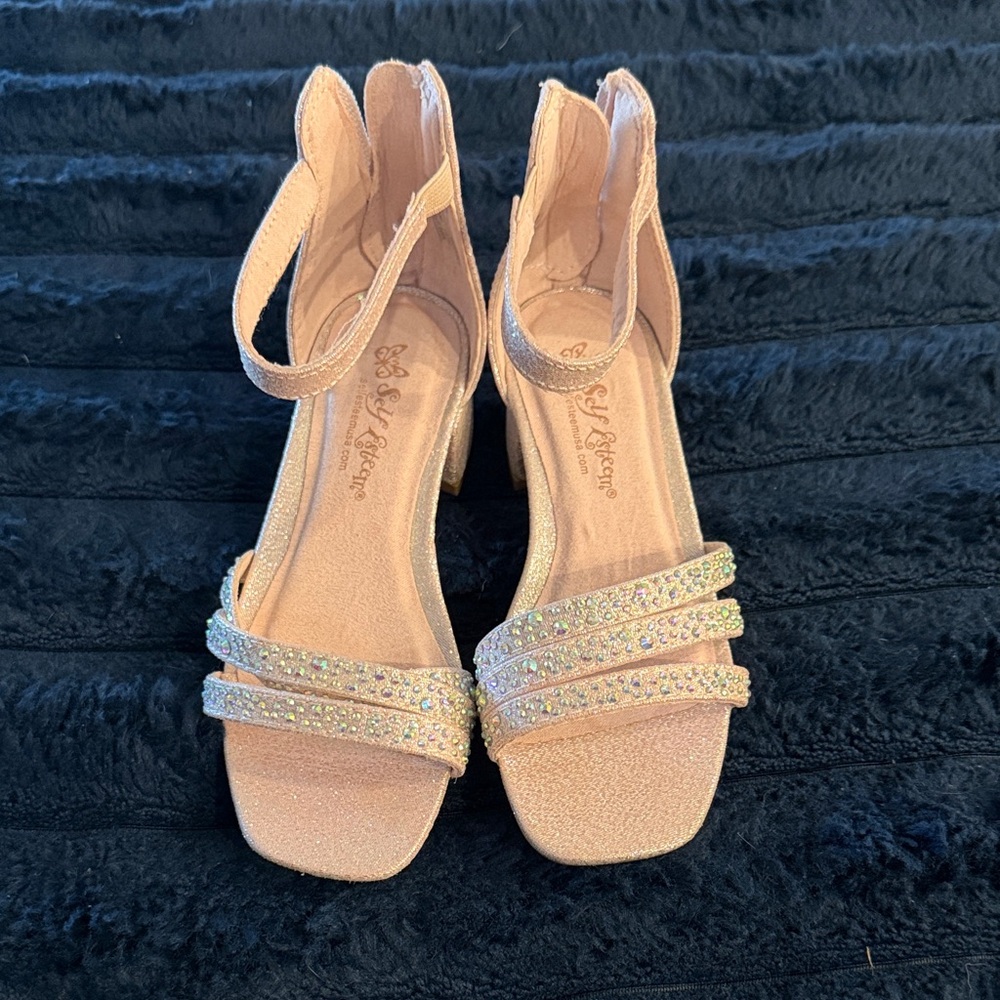 Self Esteem Glittering Tan Kids Dress Shoes
